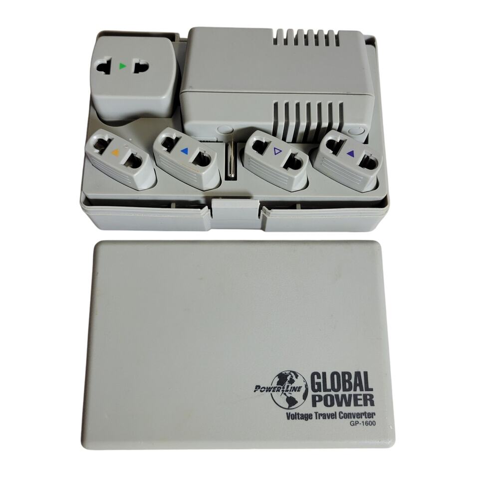 Powerline Voltage Travel Converter Global Power Case with Attachments UNTESTED